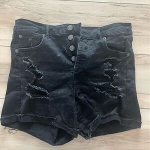 American eagle Black high rise button fly Jean shorts